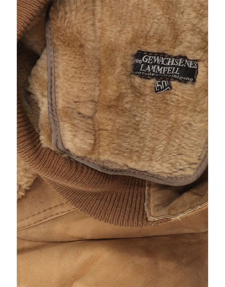 Vintage męska kurtka Bomber Shearling EU 50 Large Beżowy Shearling