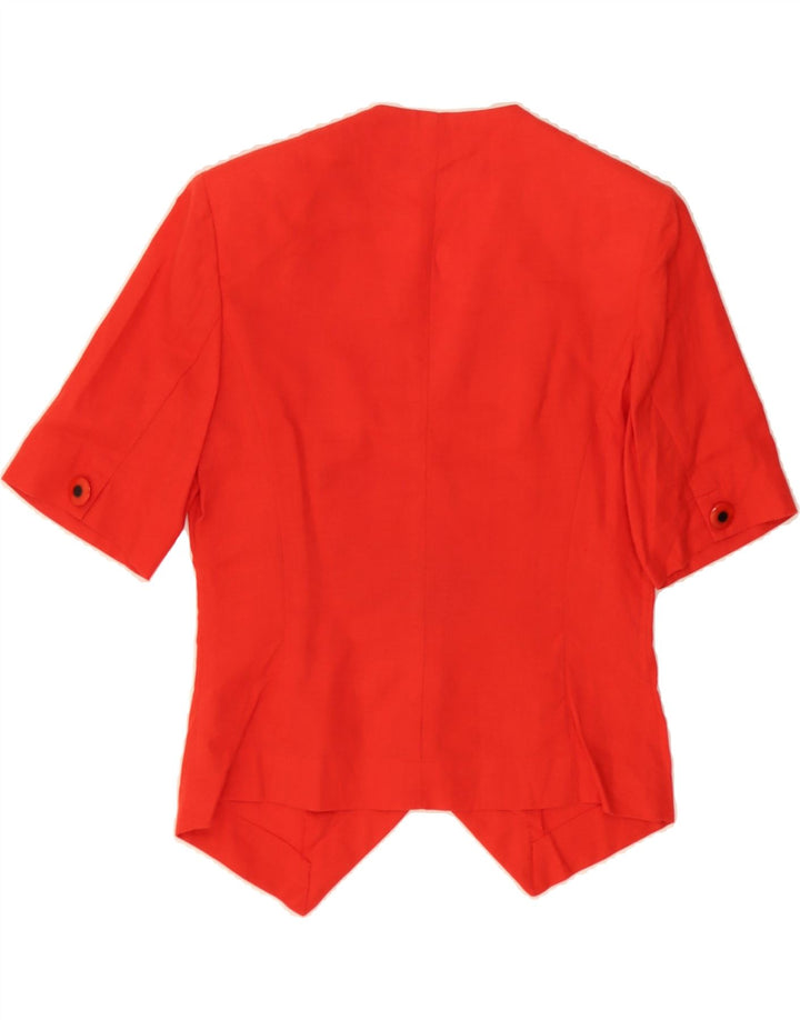 CAROL Womens 4 Button Short Sleeve Blazer Jacket IT 42 Medium Red Vintage Carol and Second-Hand Carol from Messina Hembry 