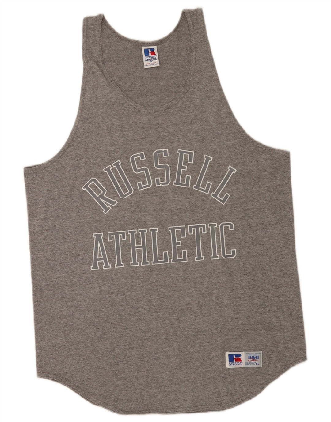 Męska kamizelka z grafiką Russell Athletic XL, szary, poliester