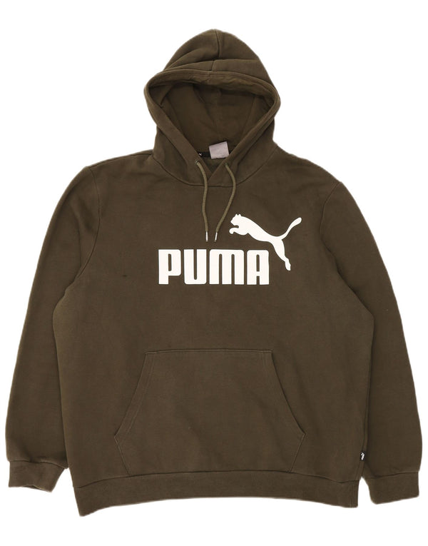 Męski sweter z kapturem Puma XL, bawełniany khaki