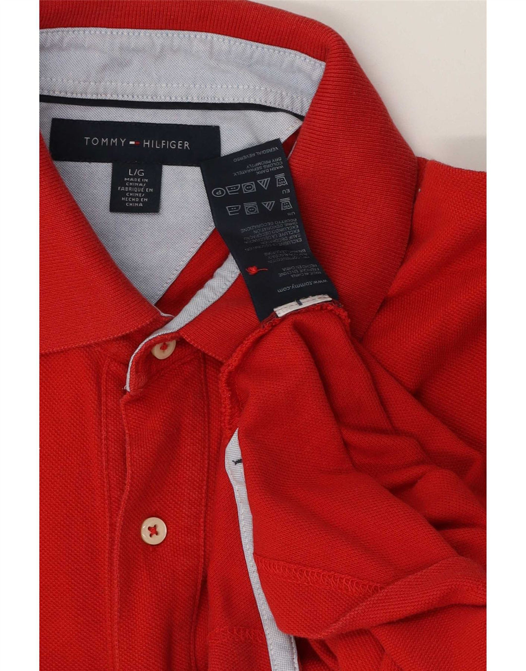 Męska koszulka polo Tommy Hilfiger, duża, czerwona, bawełniana