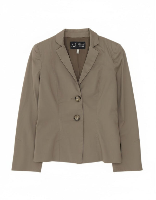 Damska marynarka Armani Jeans zapinana na 2 guziki EU 40, średnia szara bawełna