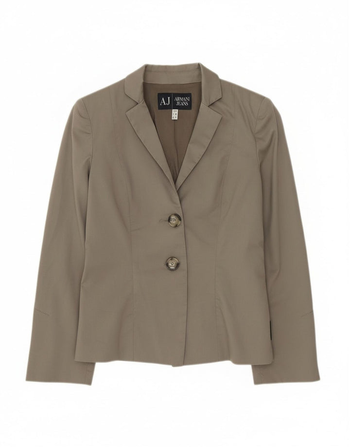 Damska marynarka Armani Jeans zapinana na 2 guziki EU 40, średnia szara bawełna