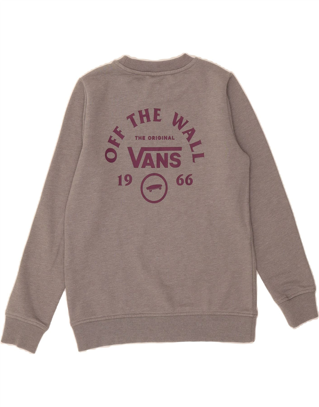 VANS Womens Oversized Graphic Sweatshirt Jumper UK 6 XS Grey Cotton Vintage Vans and Second-Hand Vans from Messina Hembry 