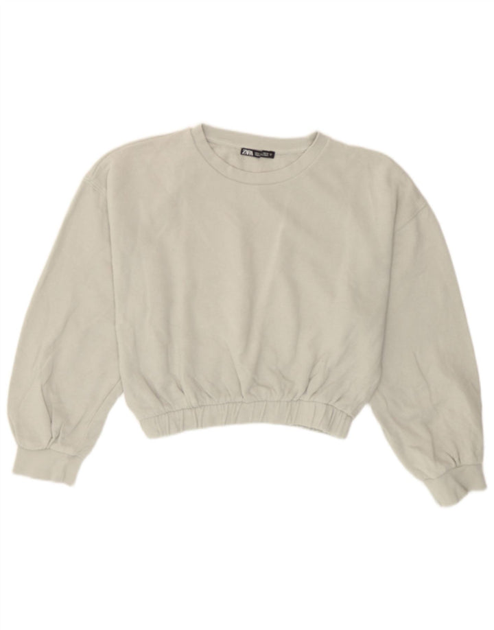 Bluza damska Zara Crop Sweter UK 14 Średnia szara bawełna