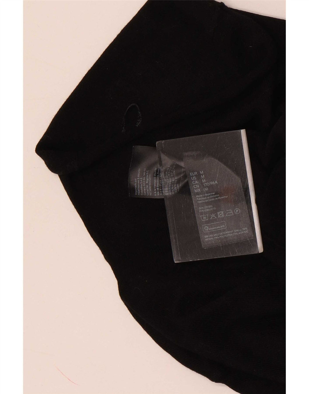 Top damski H&M z długim rękawem UK 14, średni czarny, modal
