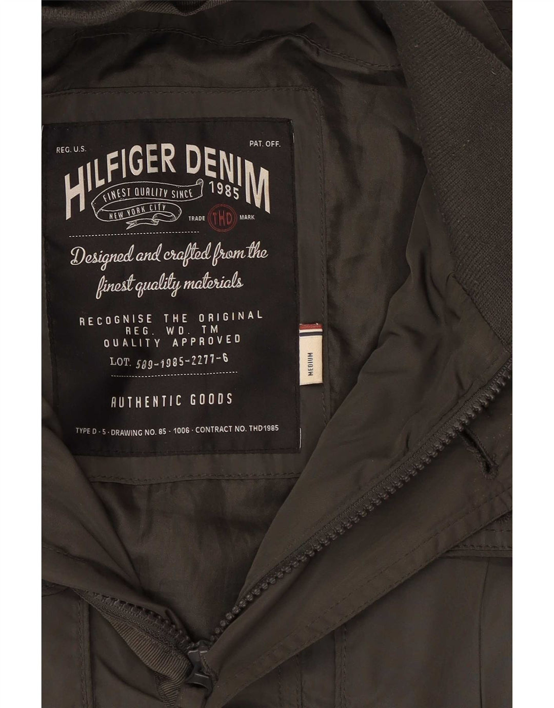 Męska kurtka wojskowa Tommy Hilfiger UK 38, średni khaki, poliester