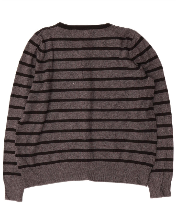 MARKS & SPENCER Krótki sweter damski UK 14 w średnie szare paski