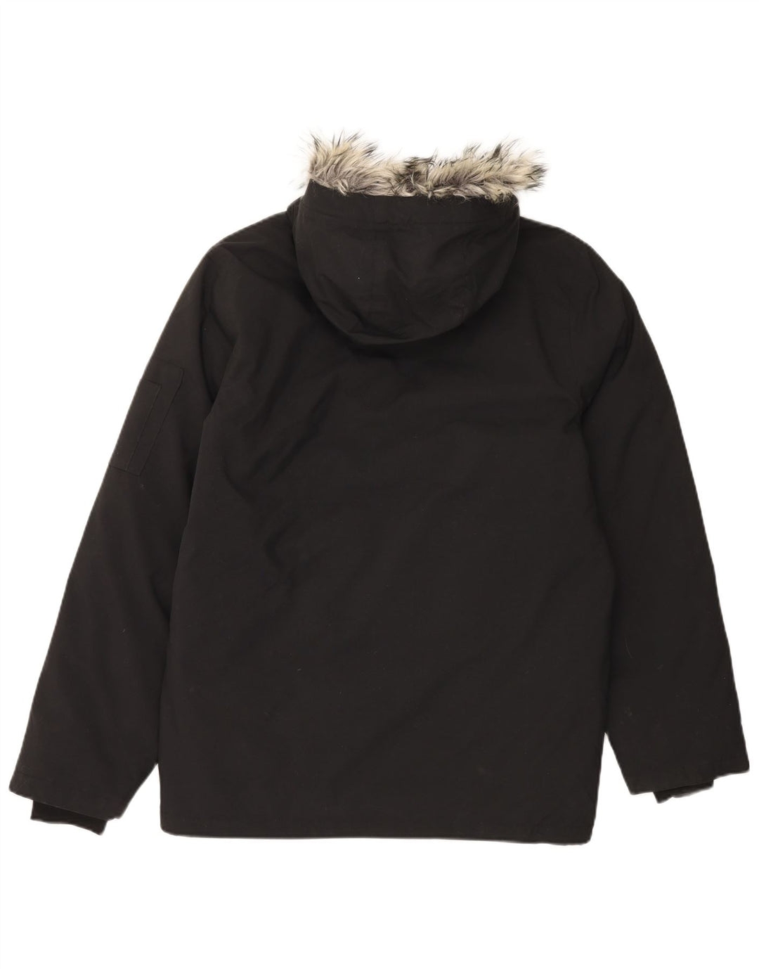 Adidas Męska kurtka parka z kapturem UK 36 Mały czarny nylon