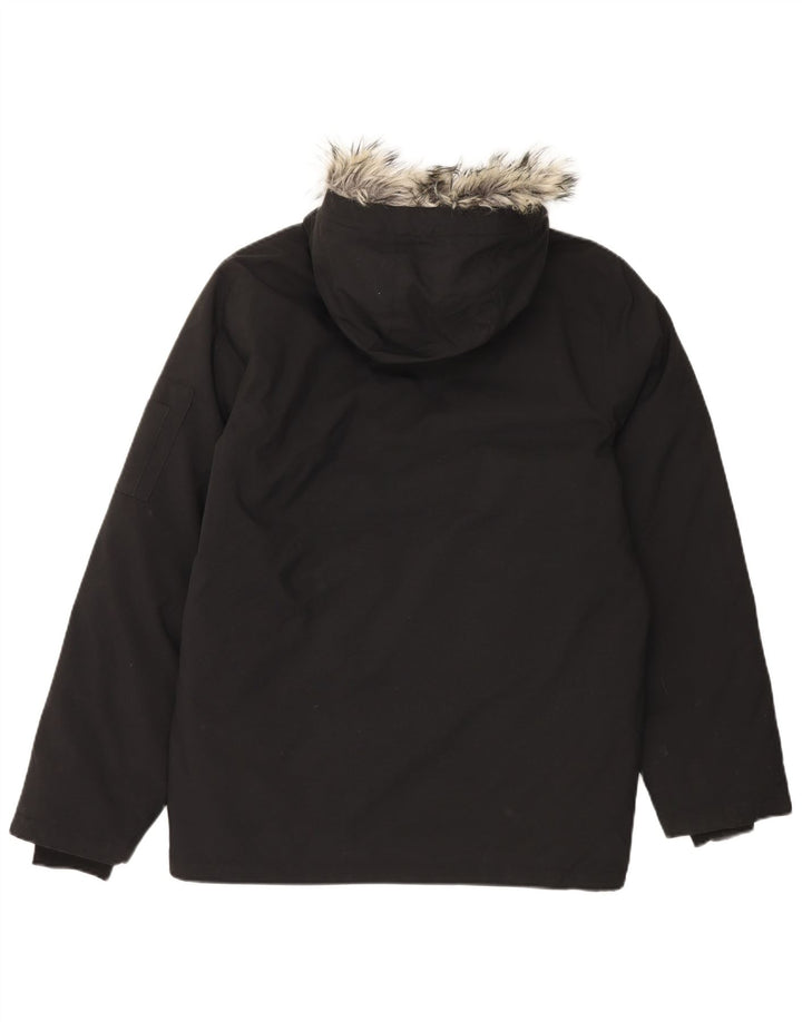 Adidas Męska kurtka parka z kapturem UK 36 Mały czarny nylon