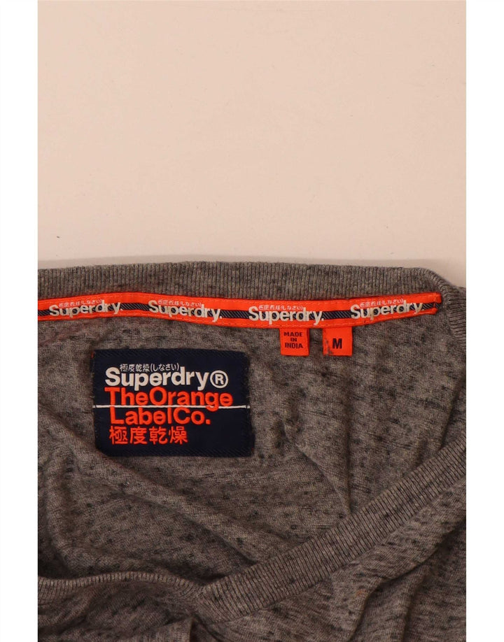 T-shirt męski Superdry Średnio szary, bawełniany nakrapiany