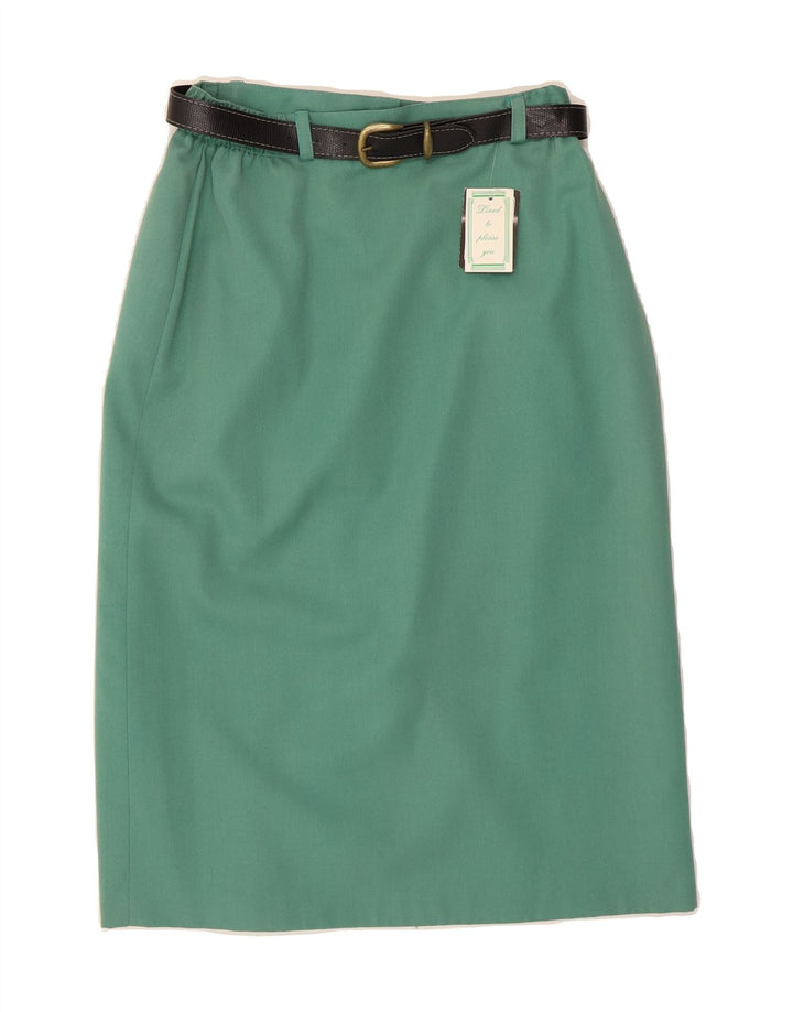 CLOVER Womens Pencil Skirt UK 14 Medium W28  Green Polyester Vintage Clover and Second-Hand Clover from Messina Hembry 