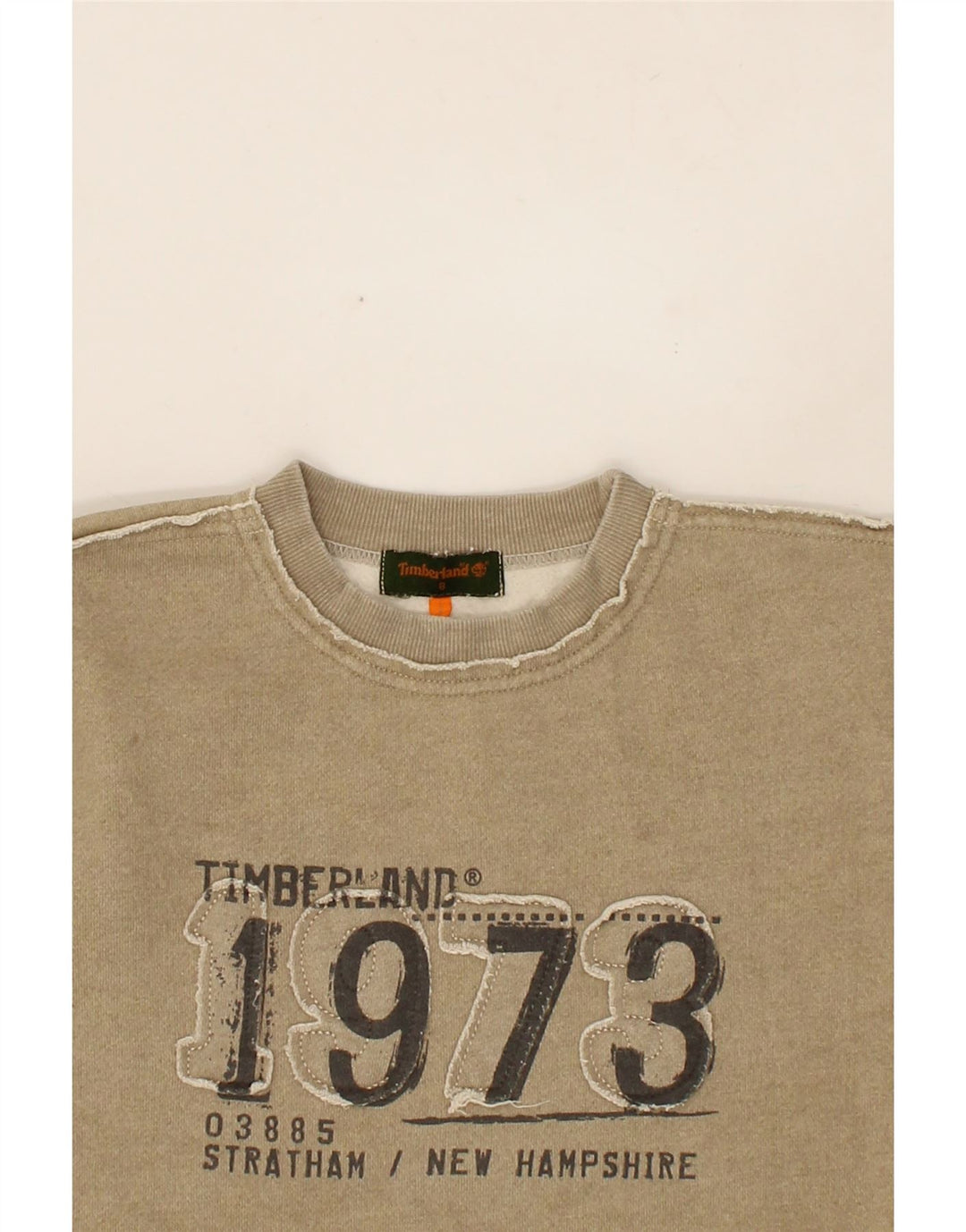 TIMBERLAND Boys Graphic Sweatshirt Jumper 7-8 Years Grey Cotton Vintage Timberland and Second-Hand Timberland from Messina Hembry 