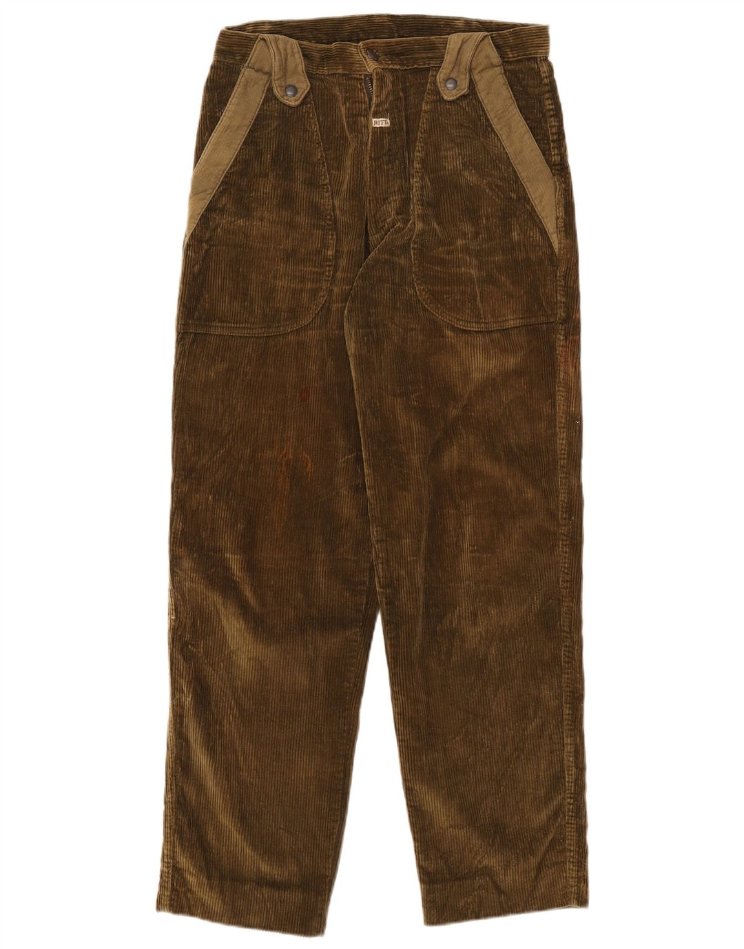 Proste sztruksowe spodnie RITT W31 L29 Khaki