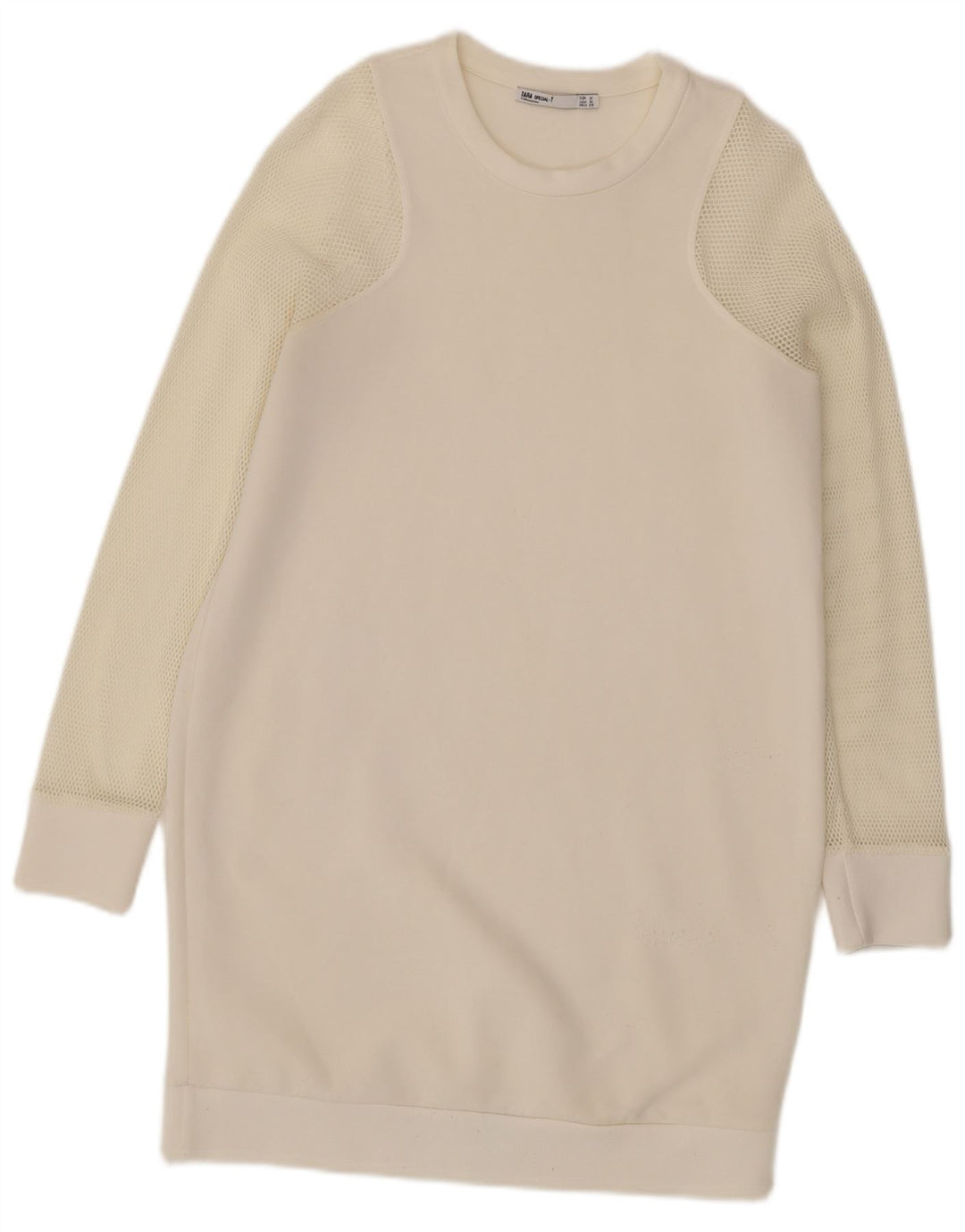 Damska sukienka dresowa Zara UK 12 Medium Off White