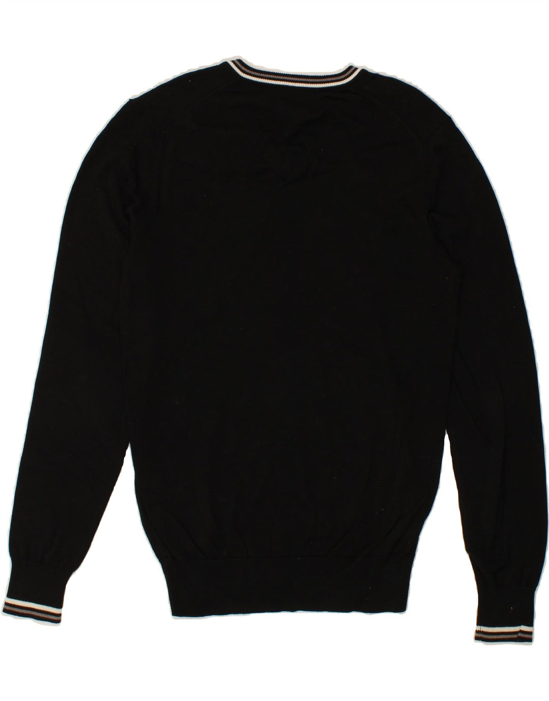 BEN SHERMAN Męski sweter z dekoltem w kształcie litery V, średniej wielkości, czarny, bawełniany