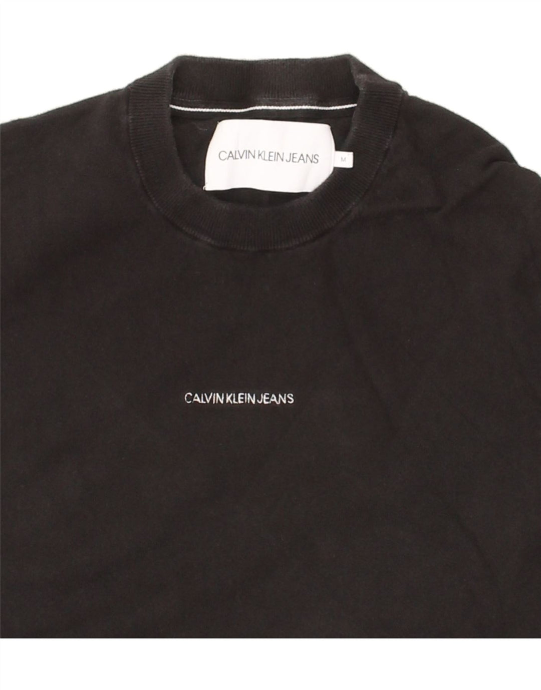 CALVIN KLEIN JEANS Womens Sweatshirt Jumper UK 14 Medium Black Cotton Vintage Calvin Klein Jeans and Second-Hand Calvin Klein Jeans from Messina Hembry 
