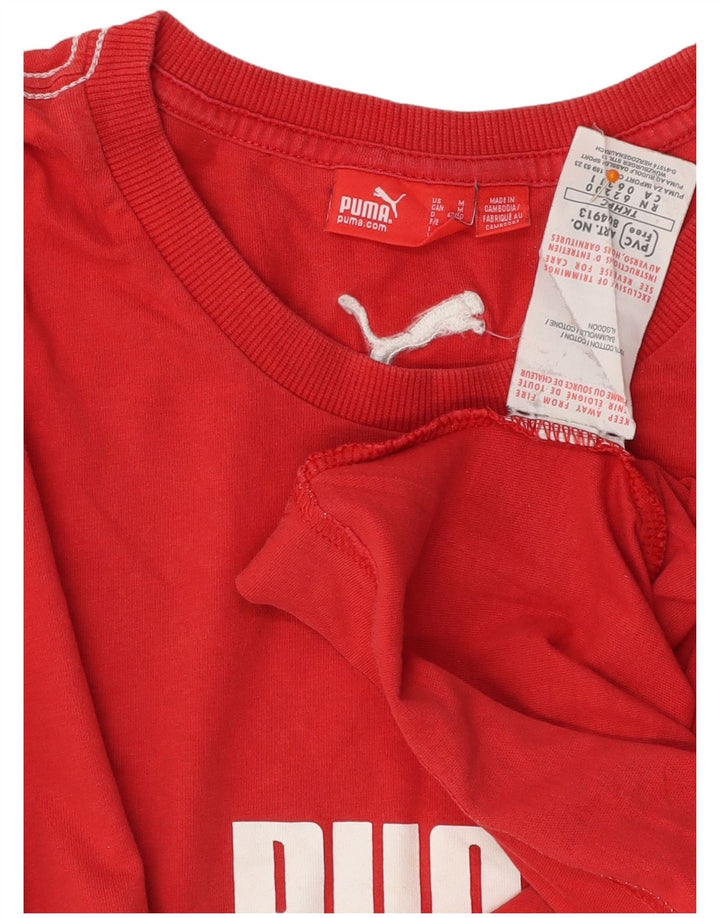 Męska koszulka z grafiką PUMA, bawełniana, średnia czerwona