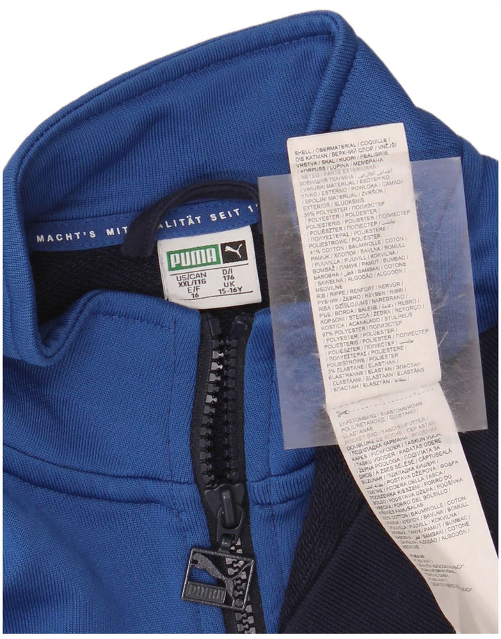 Chłopięca kurtka dresowa PUMA, 15-16 lat, granatowy poliester z blokami kolorów