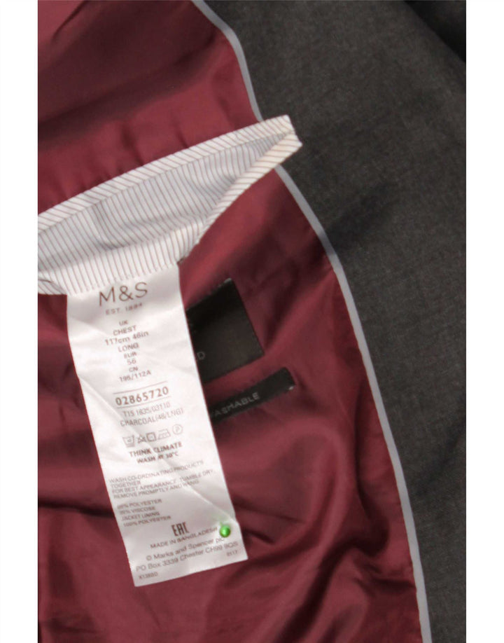Marks & Spencer Męska marynarka zapinana na 2 guziki, UK 46 XL, szary poliester