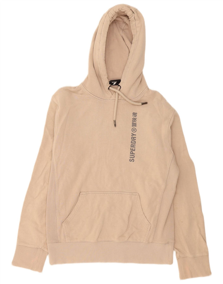Męski sweter z kapturem Superdry z grafiką, mały, beżowy