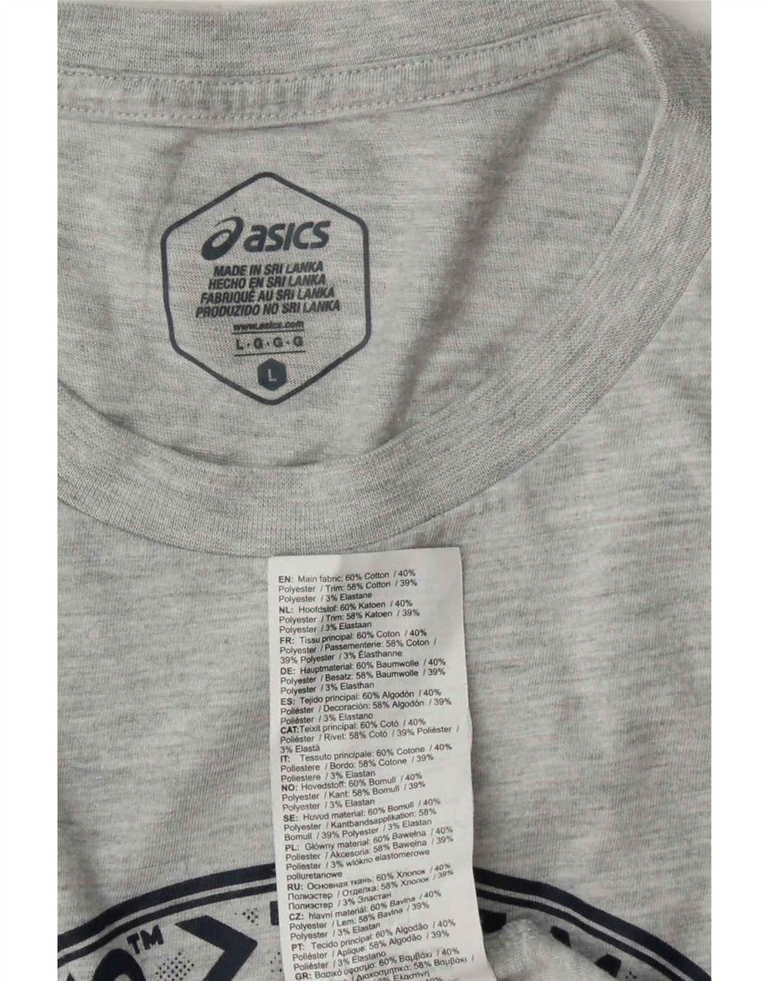 Męska koszulka z grafiką Asics, duża, szara bawełna