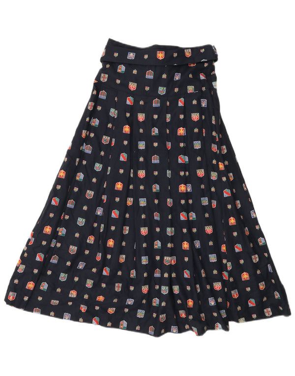 Scapa Girls Maxi Abstract Pattern Flared Skirt 15-16 Years W26 Navy Blue