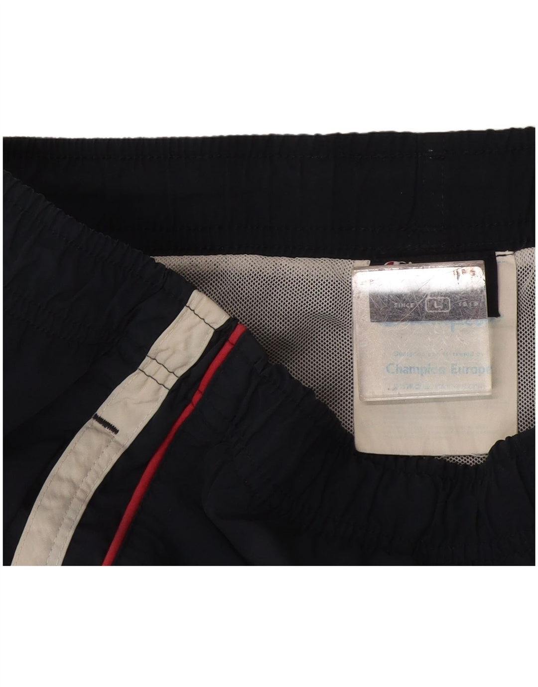 Męskie spodenki kąpielowe Champion, duże, granatowe, poliamidowe paski