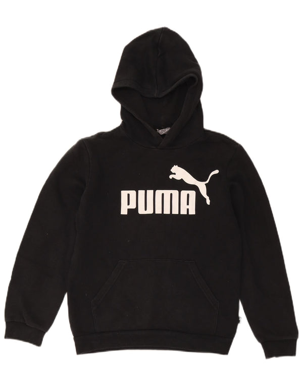 Chłopięcy sweter z kapturem Puma z grafiką 11-12 lat, czarny, bawełniany