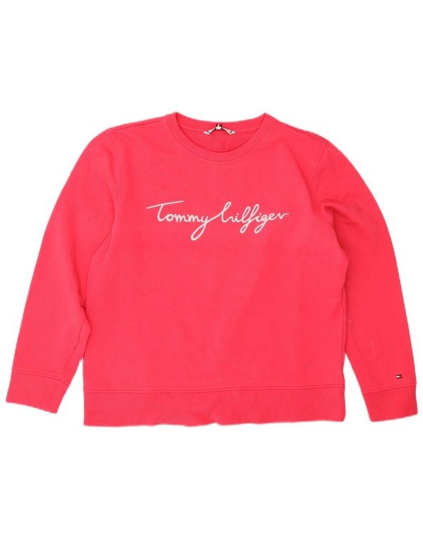 Damska bluza oversize Tommy Hilfiger z grafiką UK 10 Small Pink
