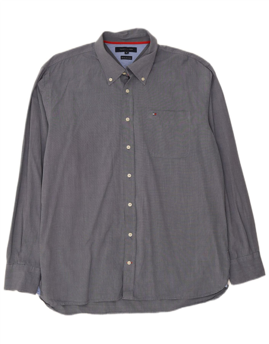TOMMY HILFIGER Mens Shirt XL Navy Blue Cotton