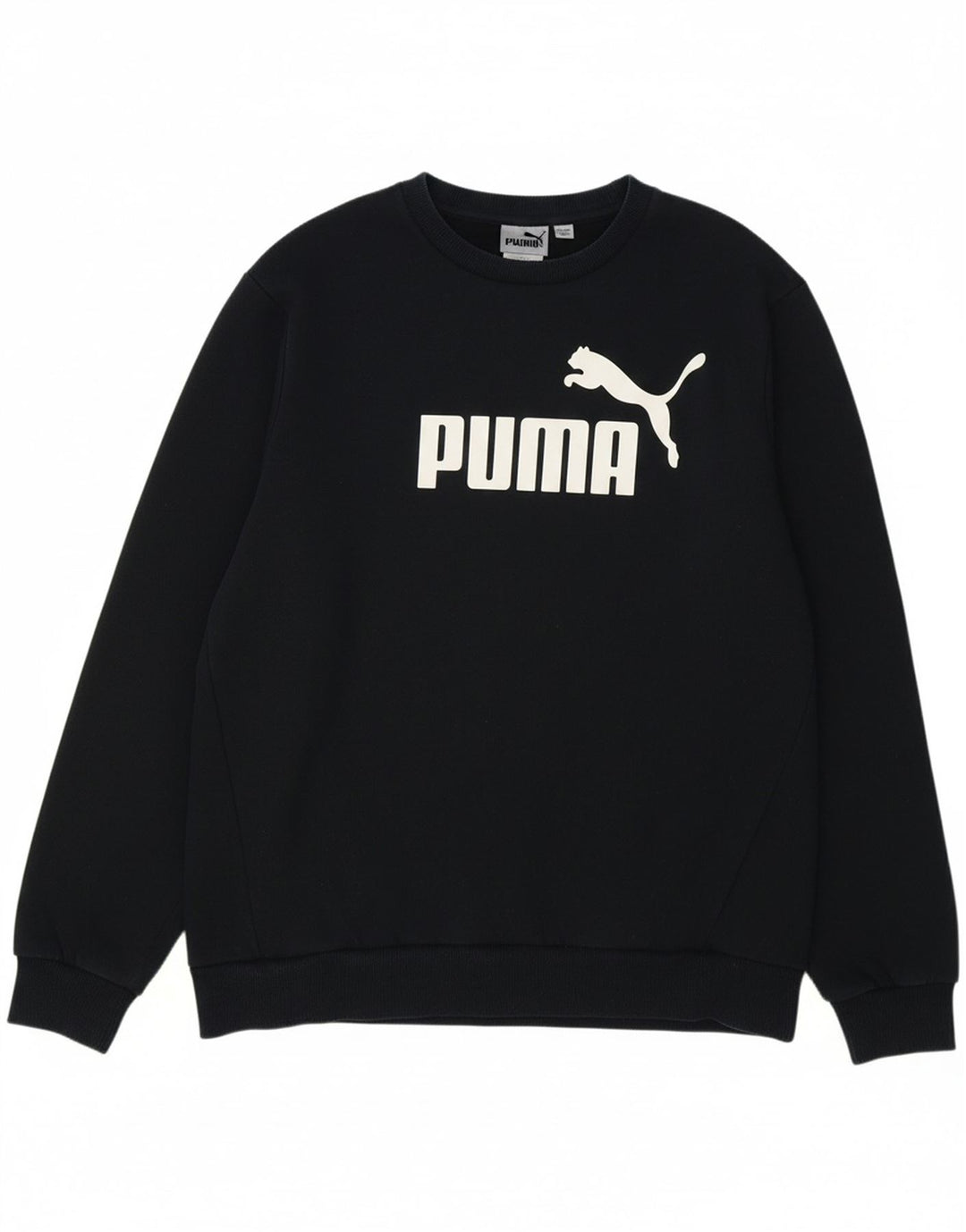 PUMA Mens Graphic Sweatshirt Jumper Large Navy Blue Cotton