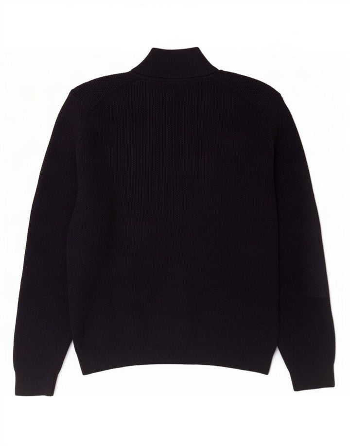 Męski sweter zapinany na zamek Massimo Dutti, duży, granatowy, bawełniany