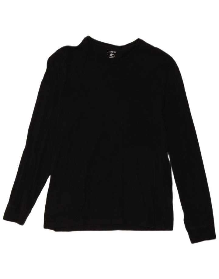 Top damski J. CREW z długim rękawem, UK 16, duży, czarny, bawełniany