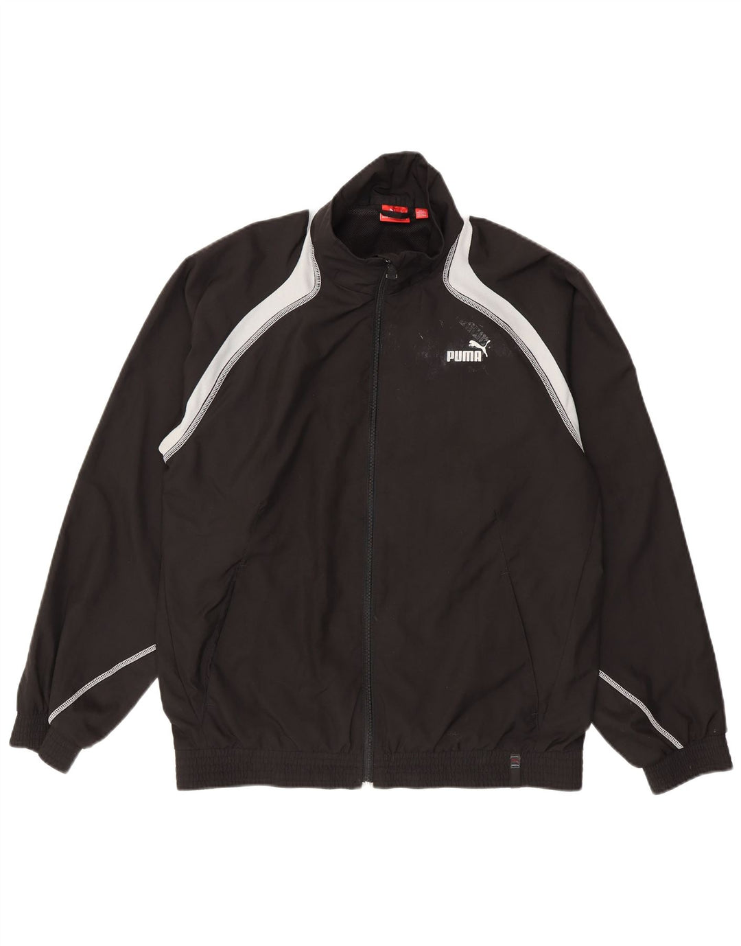 Męska kurtka dresowa Puma, średnia czarna, poliester z blokami kolorów