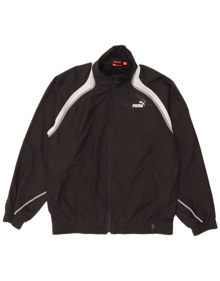 Męska kurtka dresowa Puma, średnia czarna, poliester z blokami kolorów