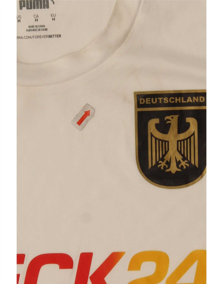 Męska koszulka z grafiką Puma Deutshland Top, średnia, biała, poliestrowa, sportowa