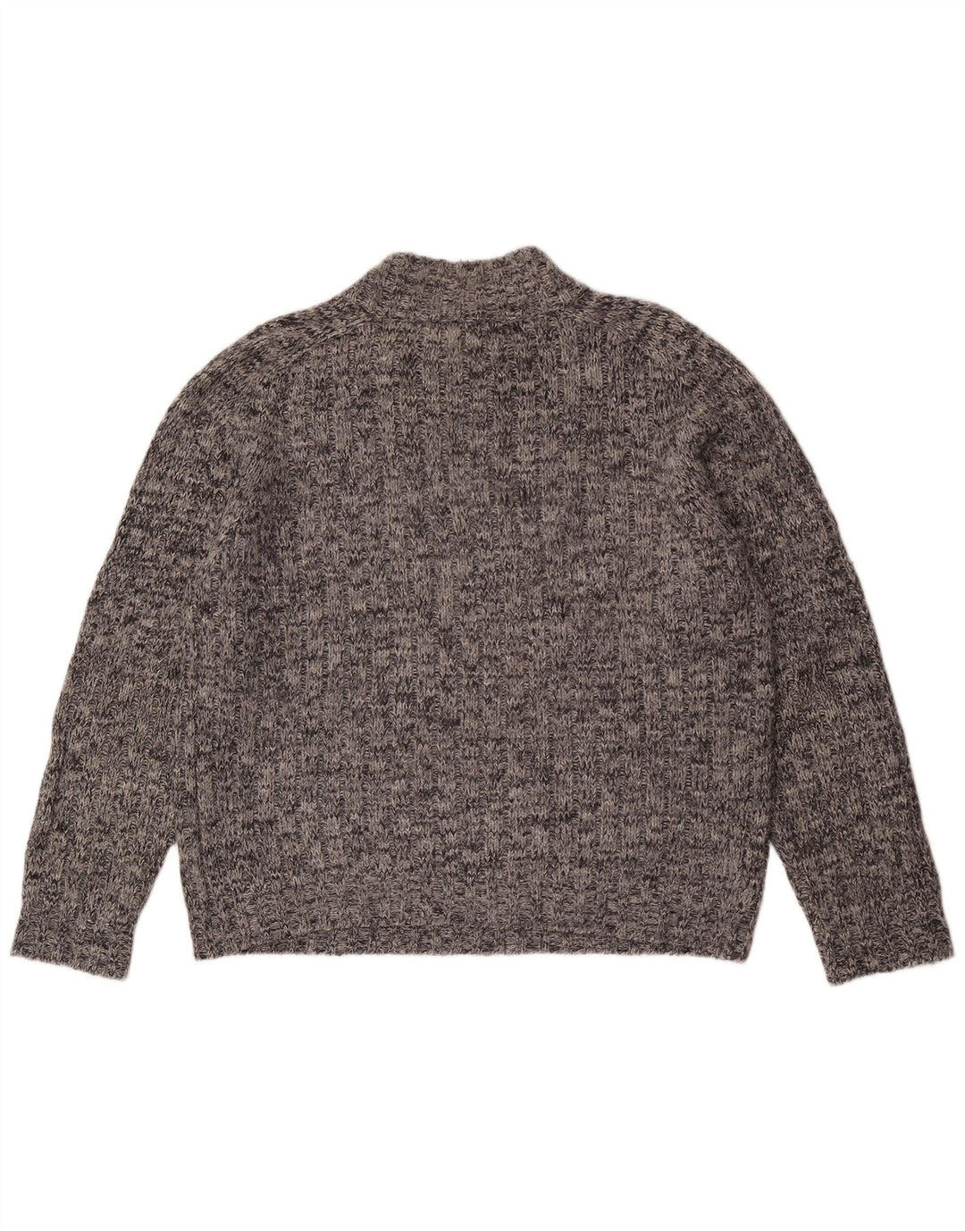 Marks & Spencer Damski sweter z zamkiem błyskawicznym UK 16, duży, szary, nakrapiany