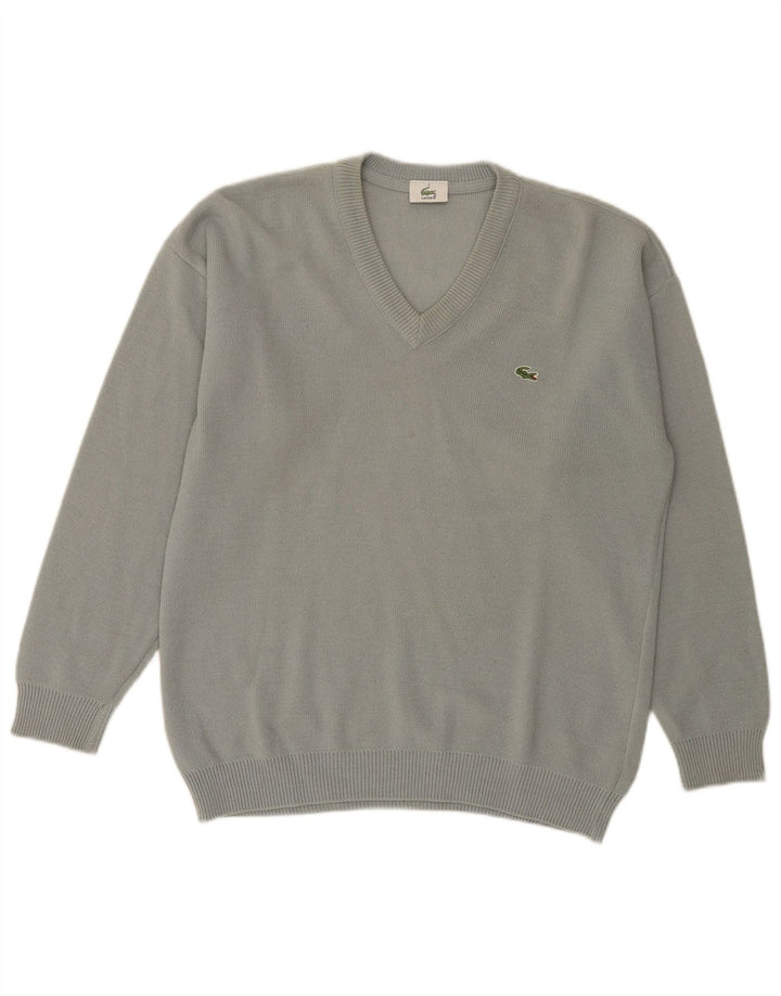Lacoste Męski sweter z dekoltem w kształcie litery V, rozmiar 3, mały, zielony, wełniany