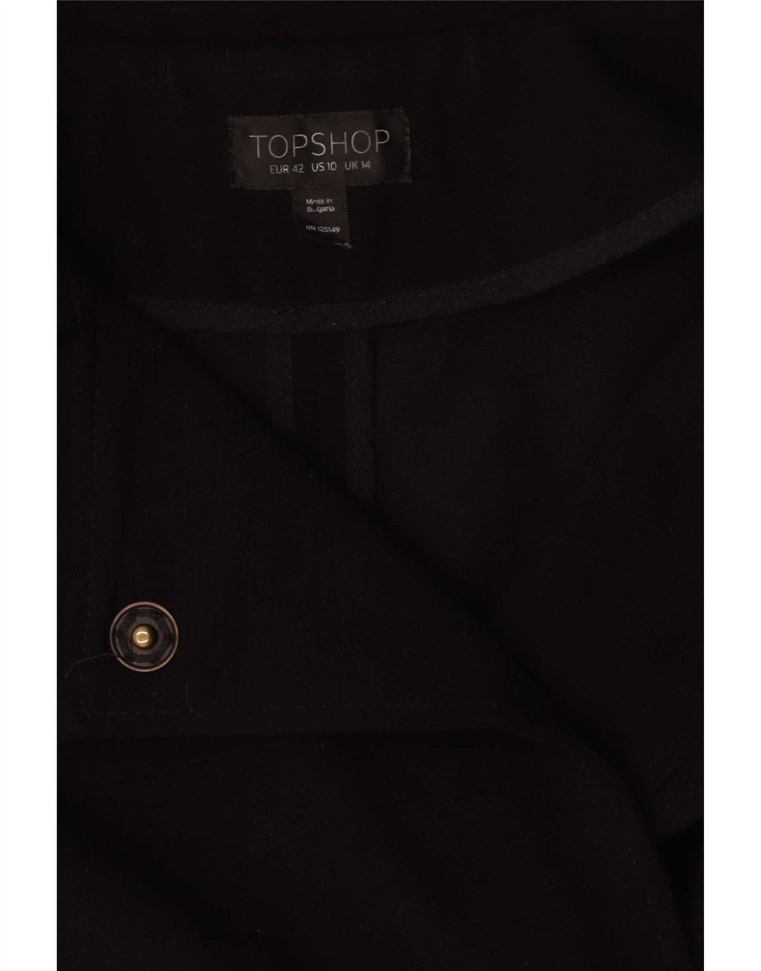 Topshop damski płaszcz oversize UK 14, duży, czarny poliester