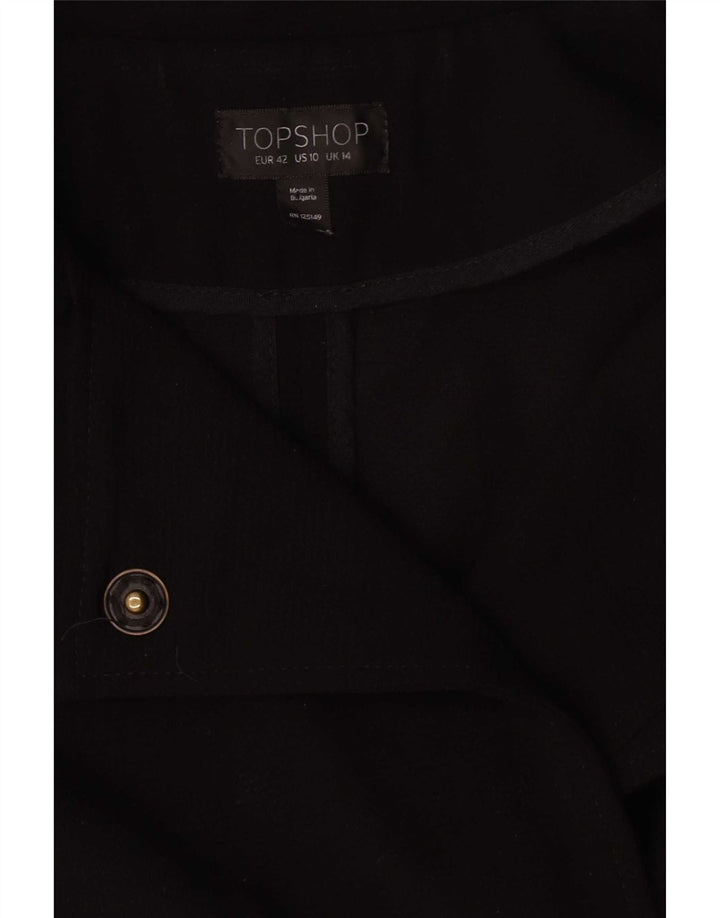 Topshop damski płaszcz oversize UK 14, duży, czarny poliester
