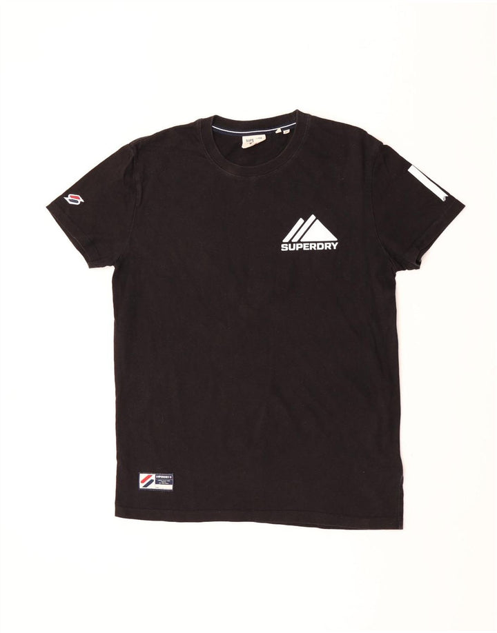 Męski T-shirt z grafiką Superdry, bawełniany, średni czarny