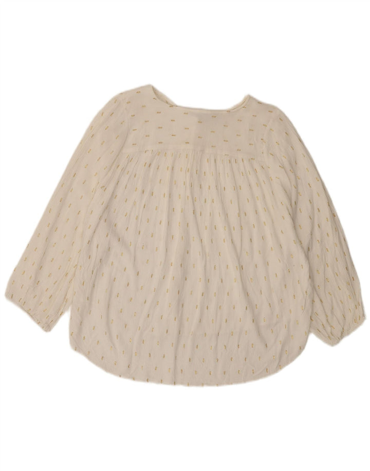 Damska bluzka koszulowa oversize z rękawem 3/4 Zara UK 14, duża w kolorze złamanej bieli