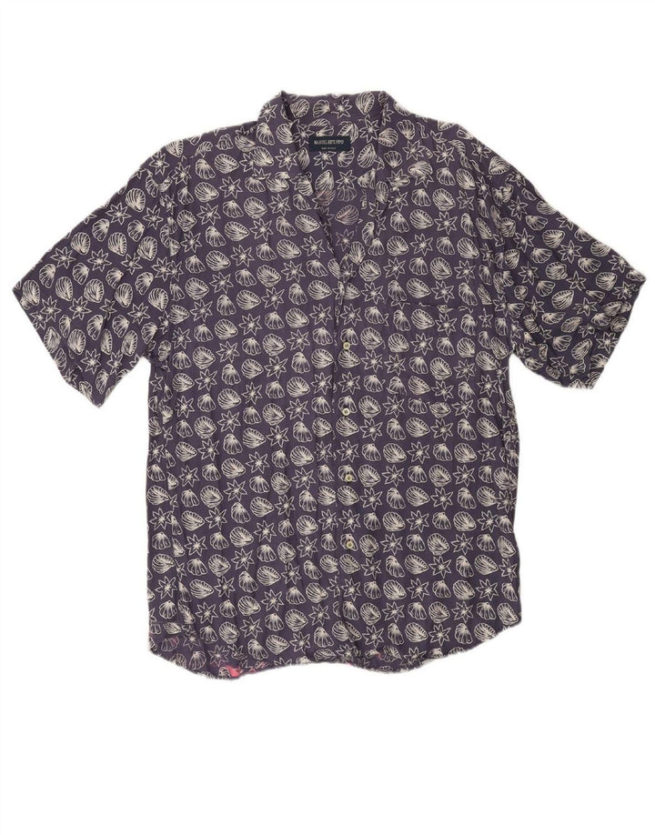 MANUEL RITZ PIPO Mens Abstract Pattern Shirt Size 39 Medium Navy Blue Vintage Manuel Ritz Pipo and Second-Hand Manuel Ritz Pipo from Messina Hembry 