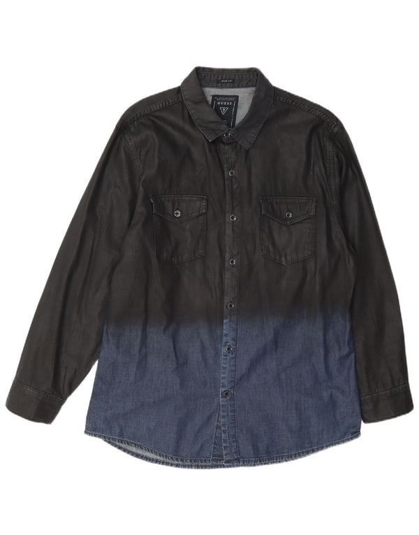 Koszula męska Guess Slim Fit UK 40, bawełniana w kolorze średniej szarości
