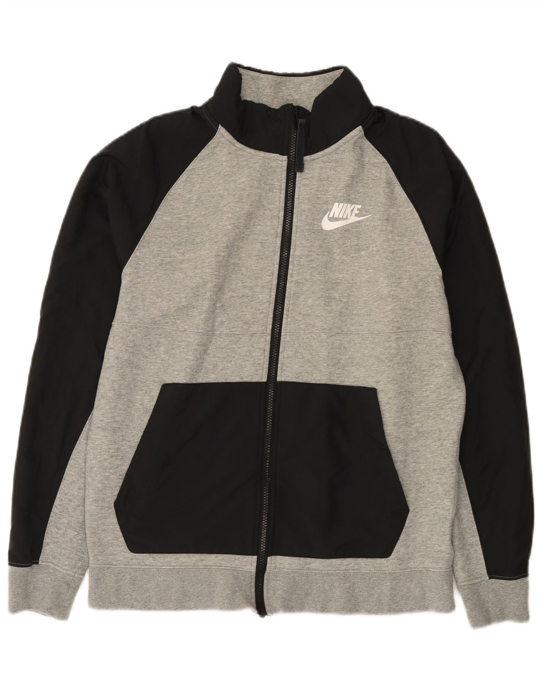 Męska bluza dresowa Nike, mała, szara, bawełniana z blokami kolorów