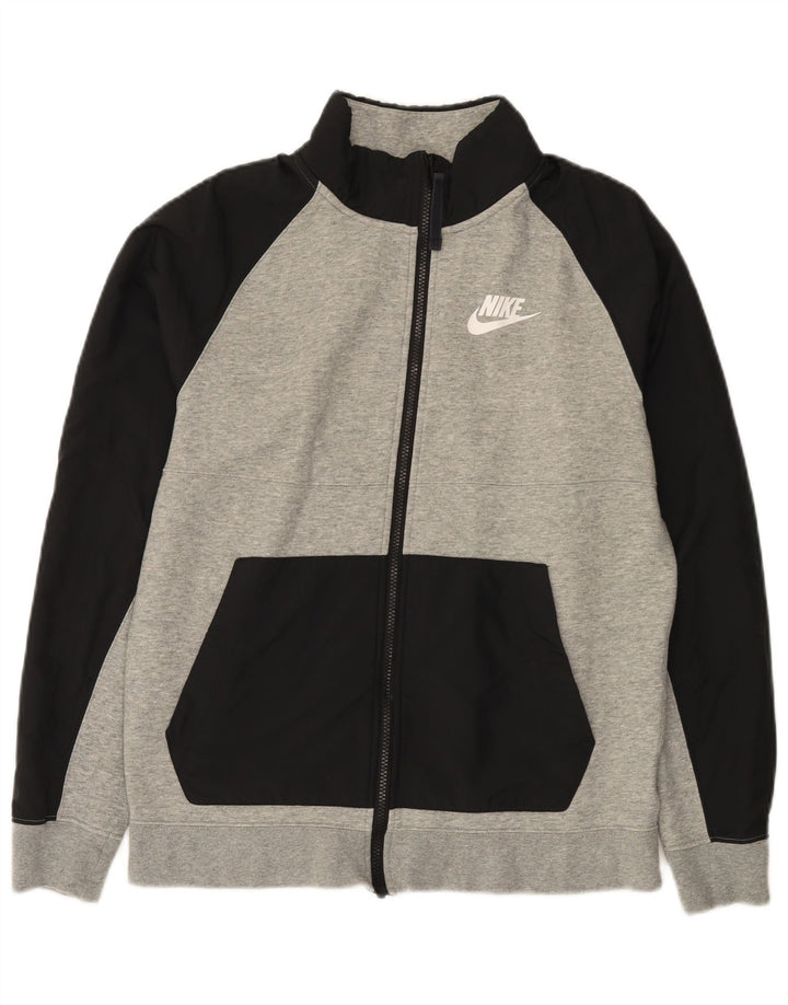 Męska bluza dresowa Nike, mała, szara, bawełniana z blokami kolorów