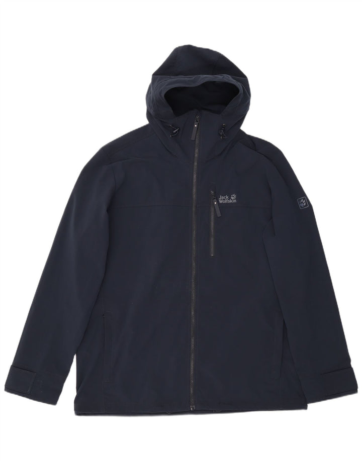 Męska kurtka wiatrówka Jack Wolfskin z kapturem UK 48 2XL Granatowy poliester