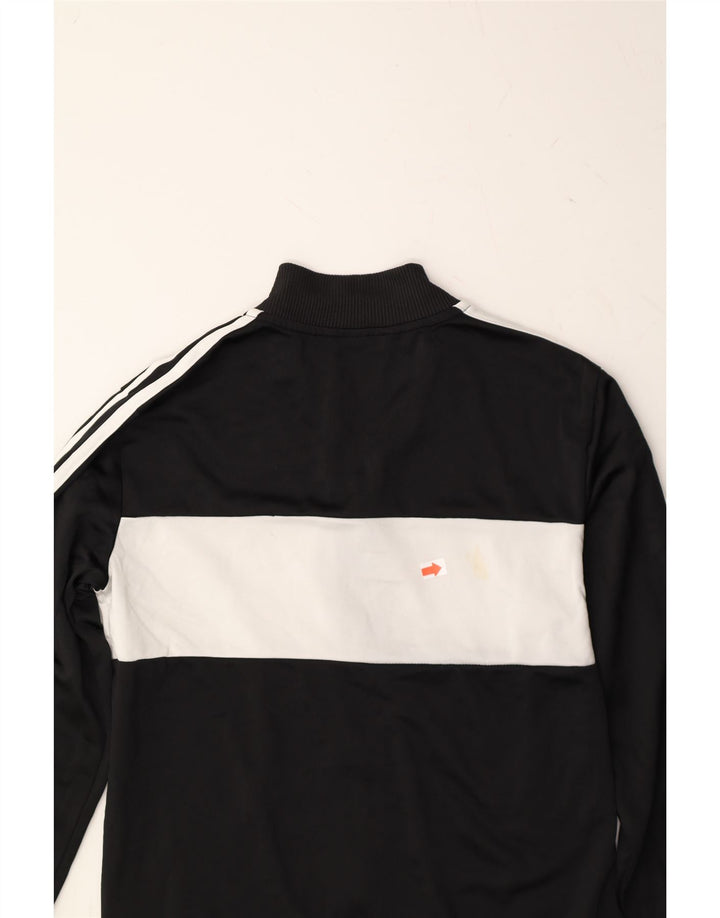 ADIDAS Boys Tracksuit Top Jacket 11-12 Years Black Colourblock Polyester Vintage Adidas and Second-Hand Adidas from Messina Hembry 