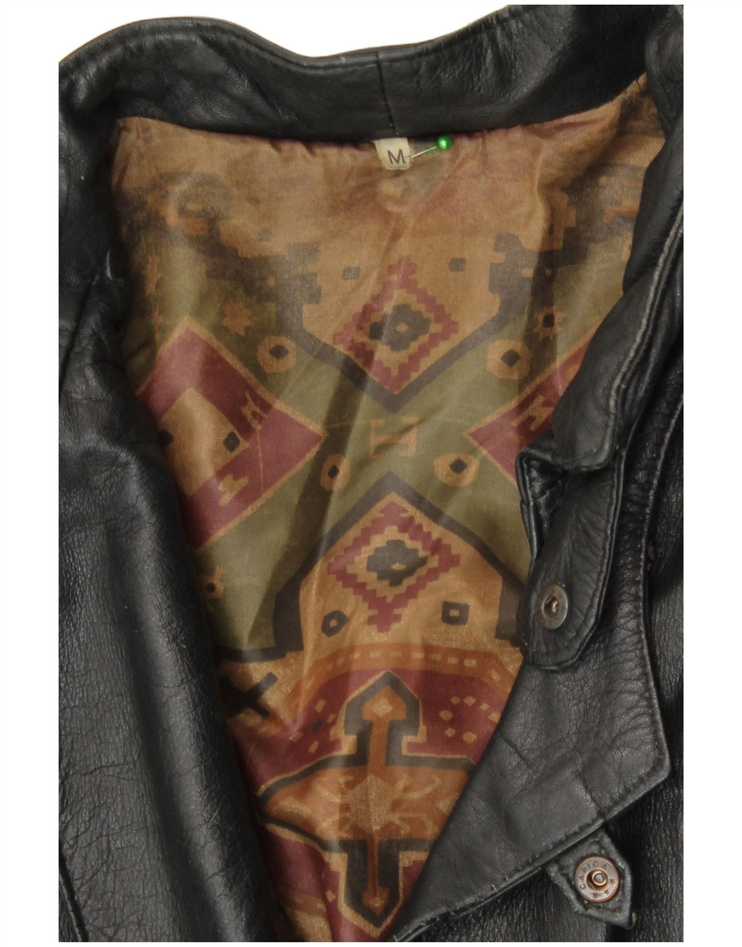 Vintage damska kurtka skórzana o luźnym kroju UK 14, średnia czarna